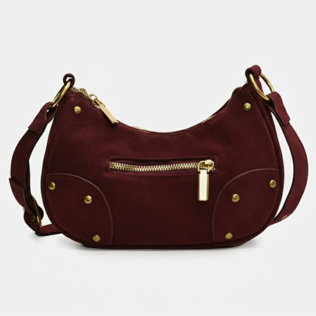 Suede Adjustable Strap Shoulder Bag - Lily Bloom