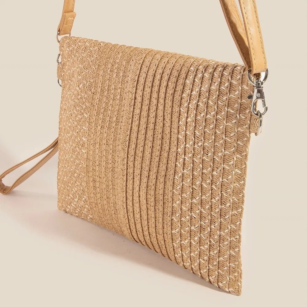 Tight Woven Envelope Clutch Bag - Lily Bloom