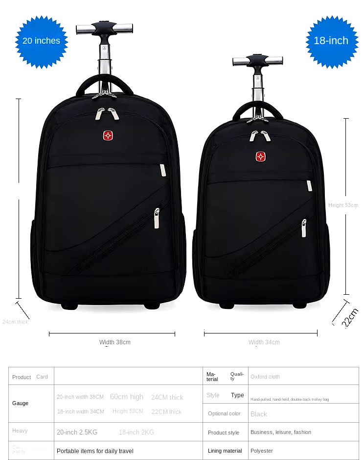 Travel Wheeled Backpack Large Rolling Waterproof Bag - Lily Bloom