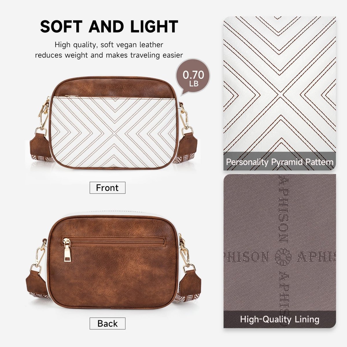 Trendy Vegan Leather Small Crossbody Purse Shoulder Handbag with Adjustable Strap - Lily Bloom