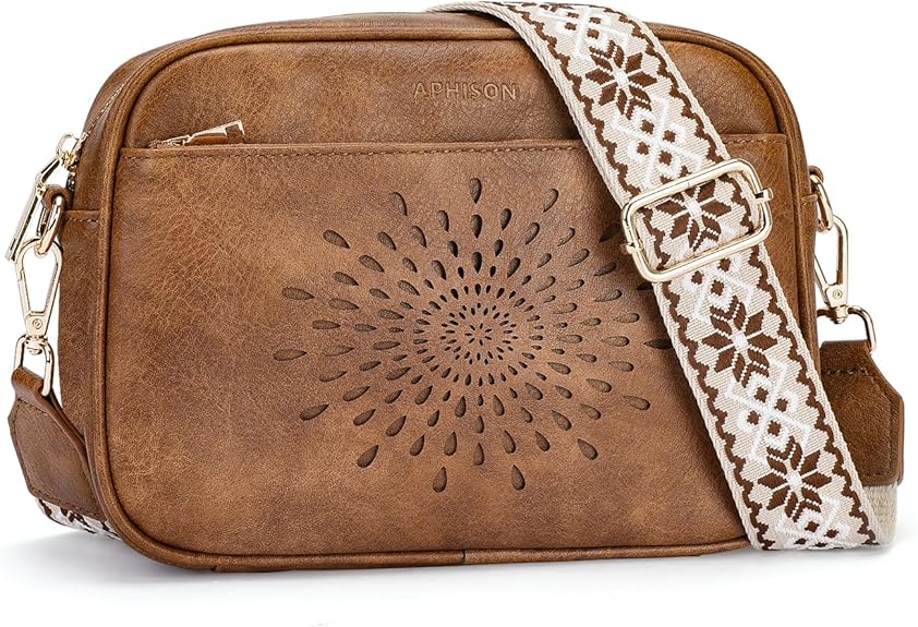 Trendy Vegan Leather Small Crossbody Purse Shoulder Handbag with Adjustable Strap - Lily Bloom
