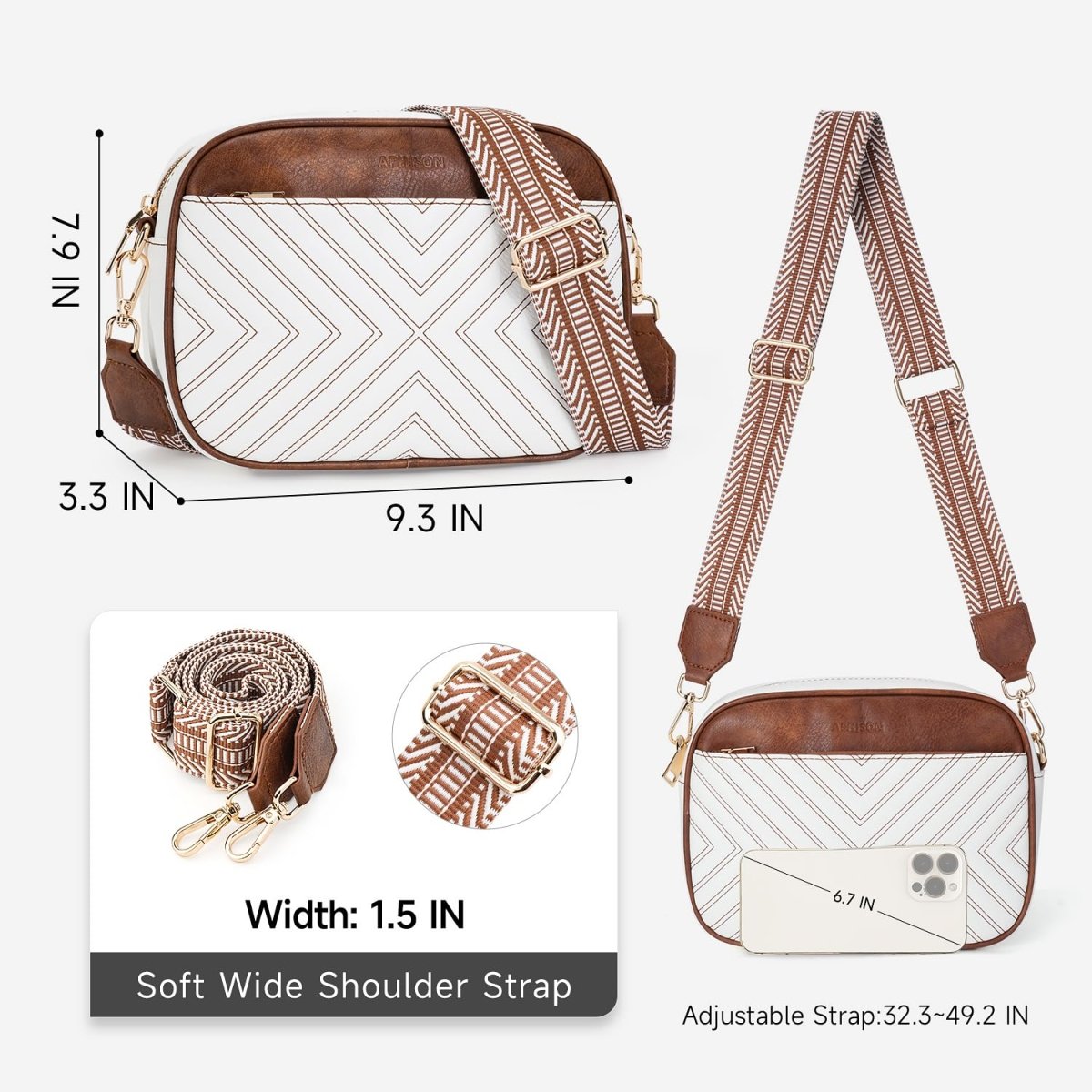 Trendy Vegan Leather Small Crossbody Purse Shoulder Handbag with Adjustable Strap - Lily Bloom