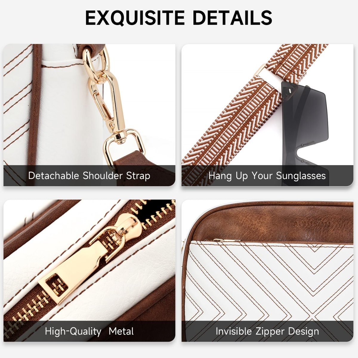 Trendy Vegan Leather Small Crossbody Purse Shoulder Handbag with Adjustable Strap - Lily Bloom