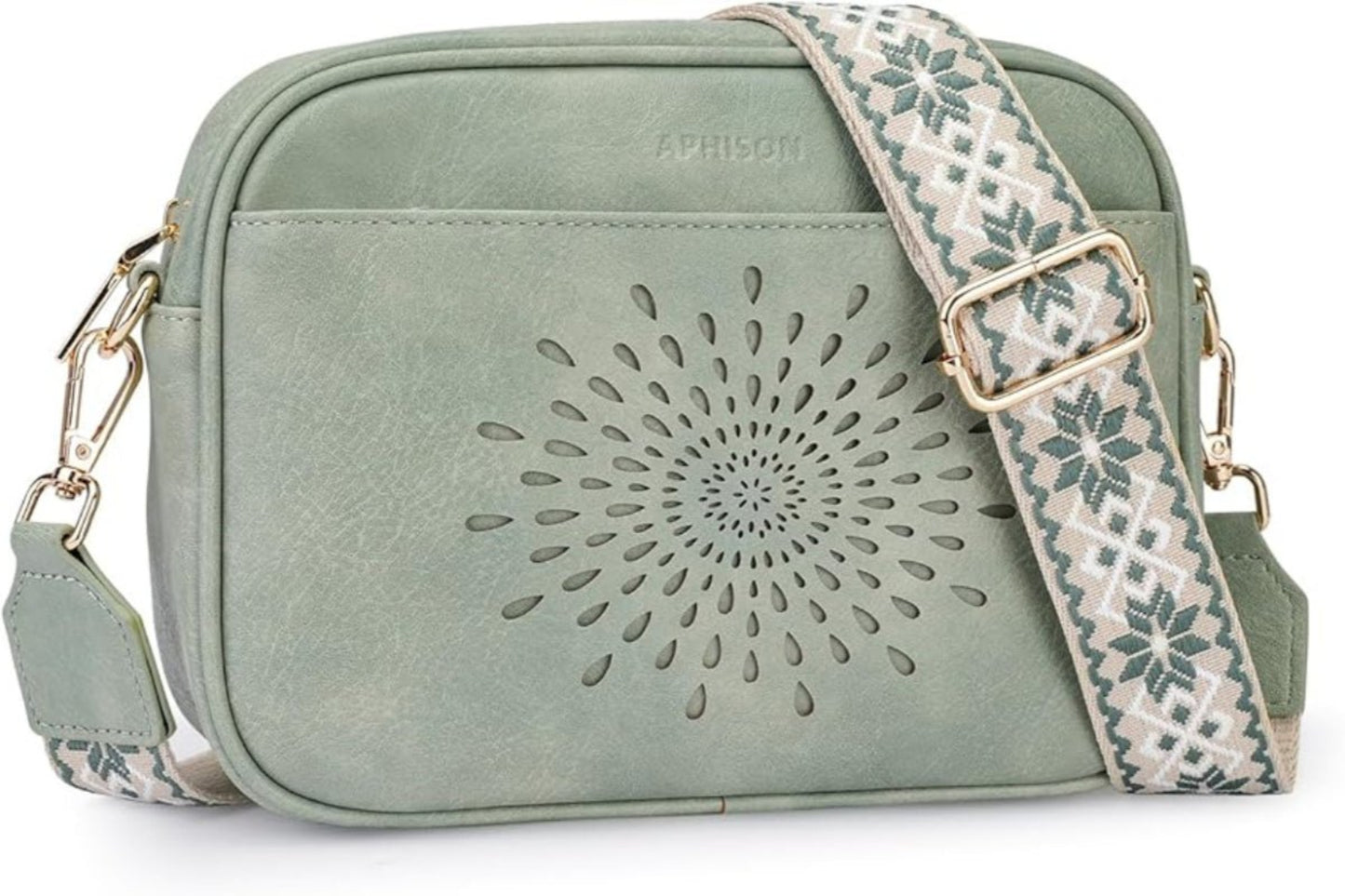 Trendy Vegan Leather Small Crossbody Purse Shoulder Handbag with Adjustable Strap - Lily Bloom