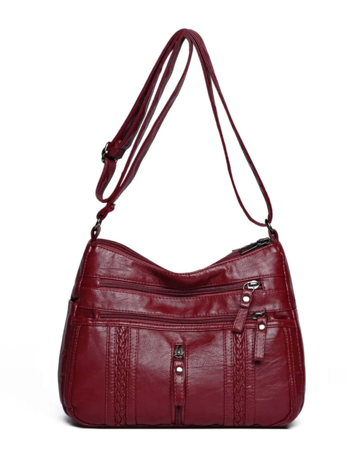 Vegan Leather Adjustable Strap Shoulder Bag - Lily Bloom