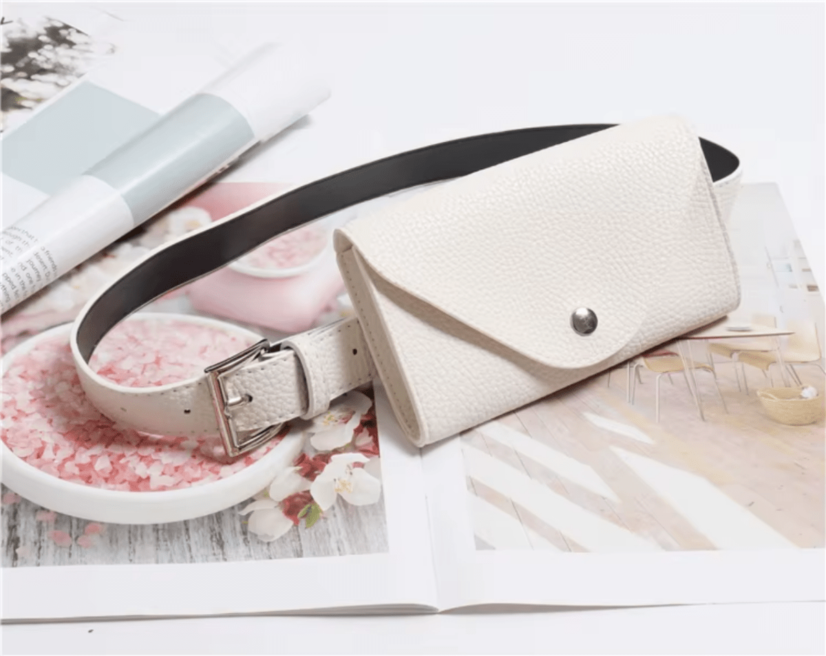 Vegan Leather Belt Phone Pouch Messenger Bag - Lily Bloom