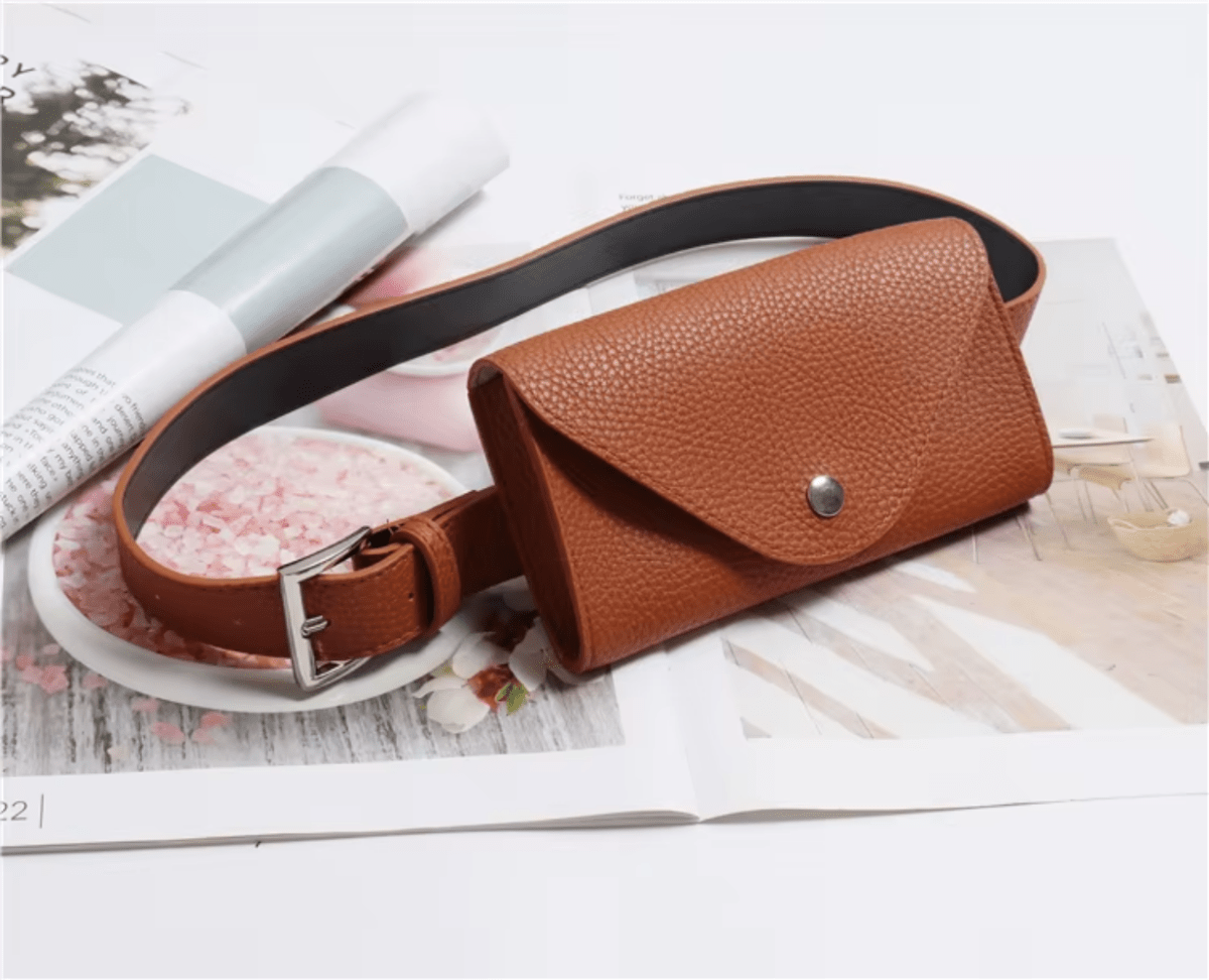 Vegan Leather Belt Phone Pouch Messenger Bag - Lily Bloom