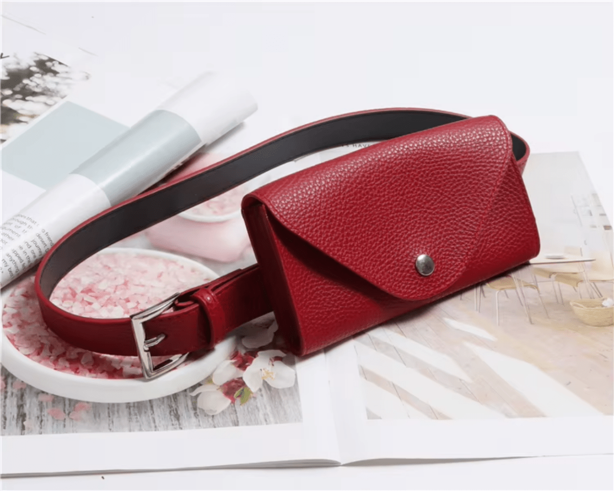 Vegan Leather Belt Phone Pouch Messenger Bag - Lily Bloom