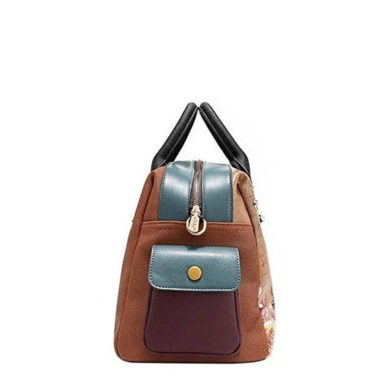 Luxury Vegan Leather Boston Bag - Lily Bloom