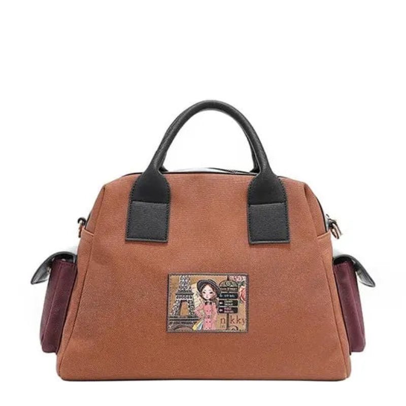 Luxury Vegan Leather Boston Bag - Lily Bloom