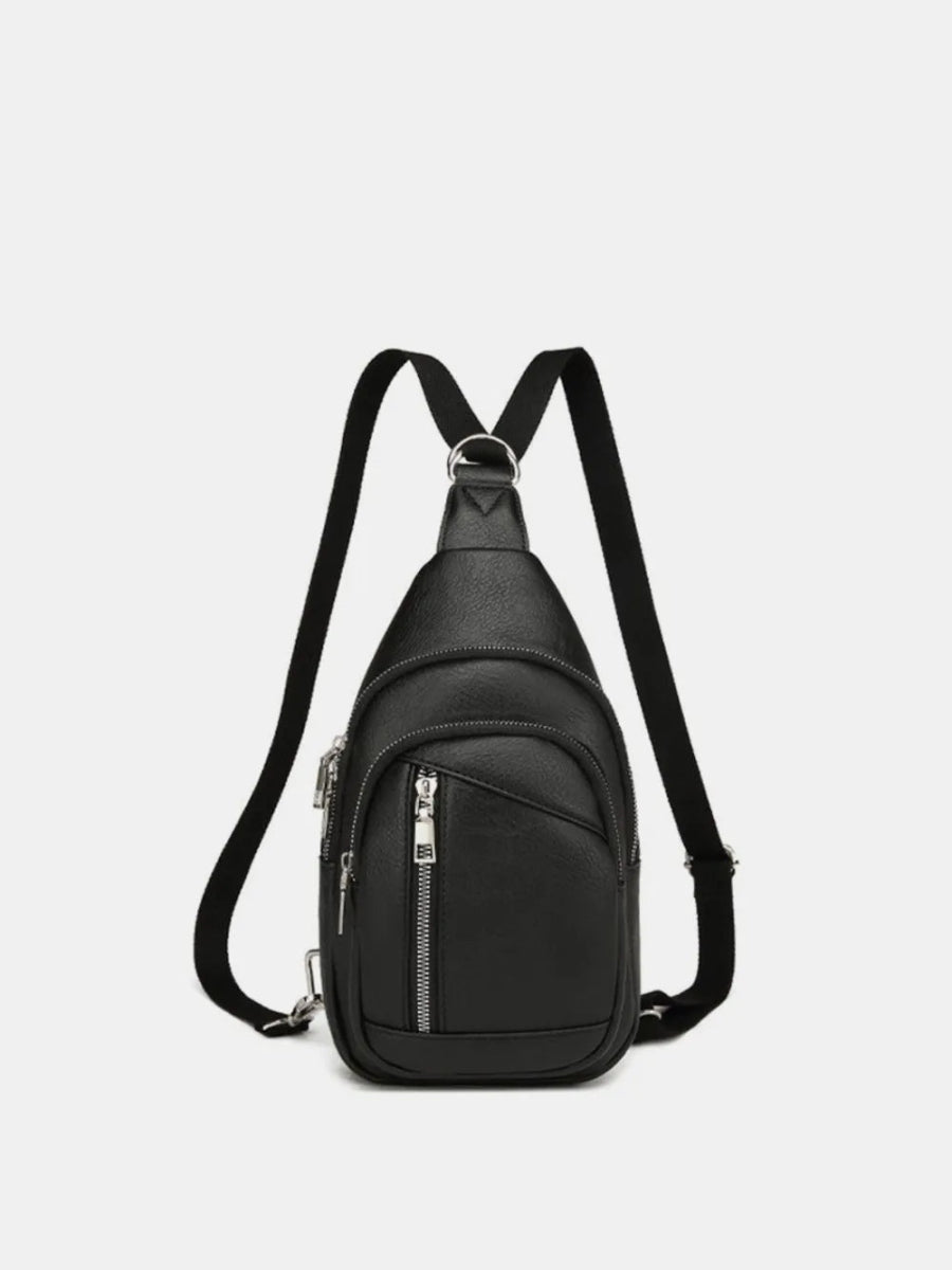 Vegan Leather Crossbody Bag with Two Detachable Strap - Lily Bloom