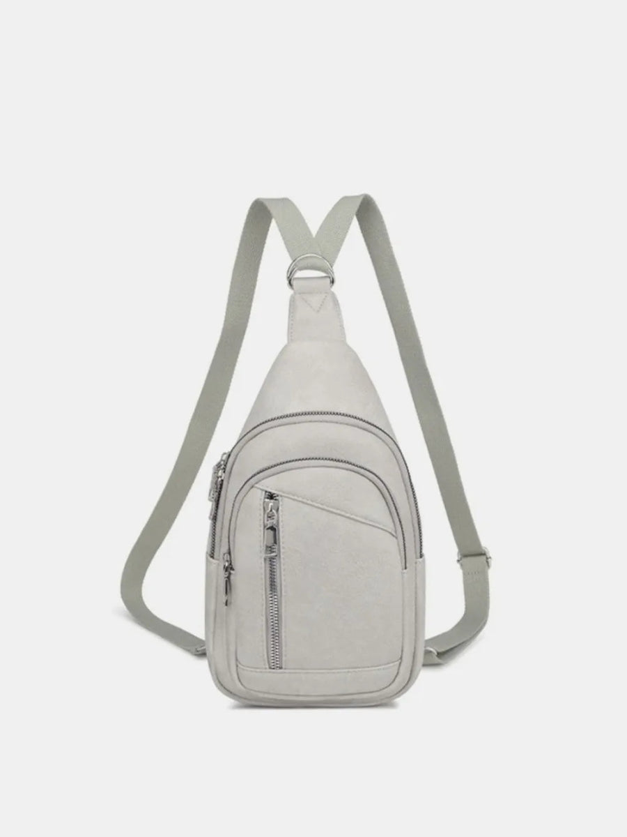 Vegan Leather Crossbody Bag with Two Detachable Strap - Lily Bloom