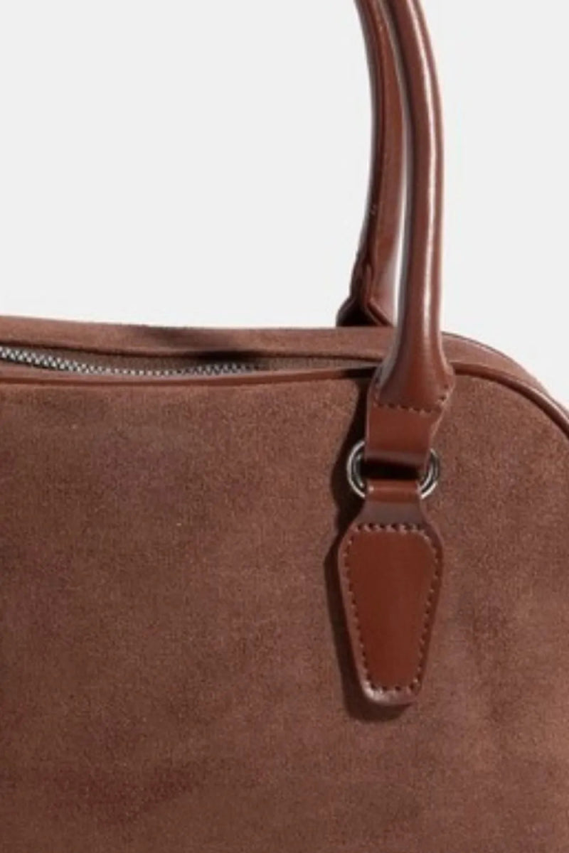 Vegan Leather Handle Boxy Handbag - Lily Bloom