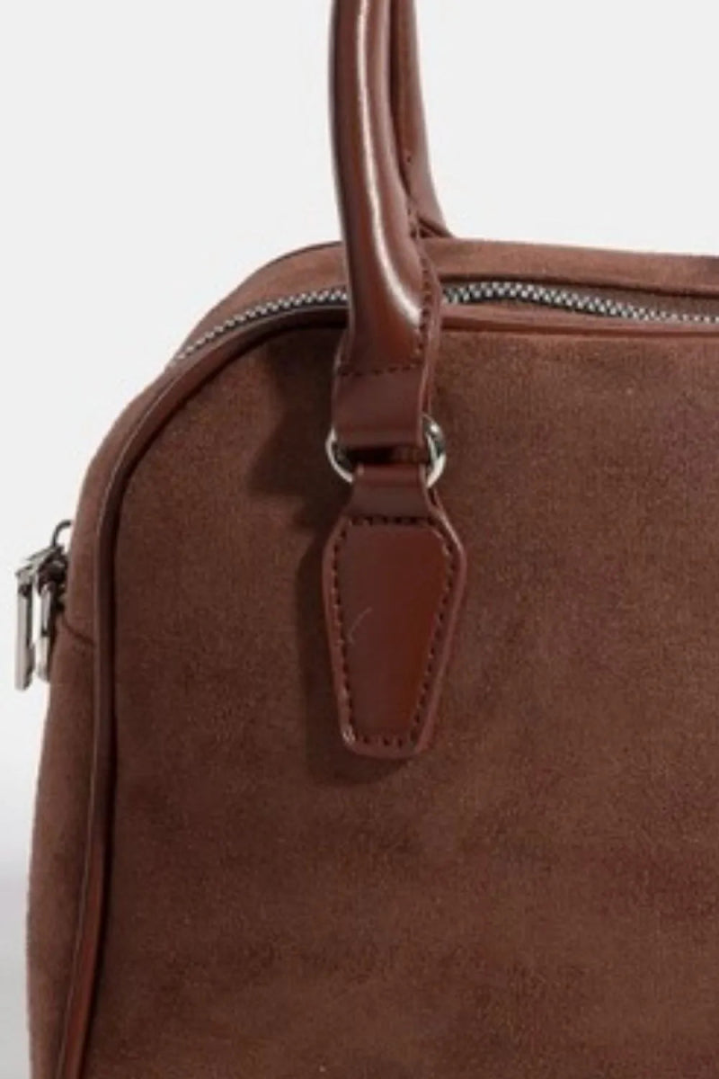 Vegan Leather Handle Boxy Handbag - Lily Bloom