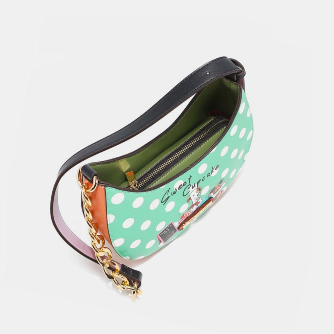Vegan Leather Polka Dot Shoulder Bag - Lily Bloom