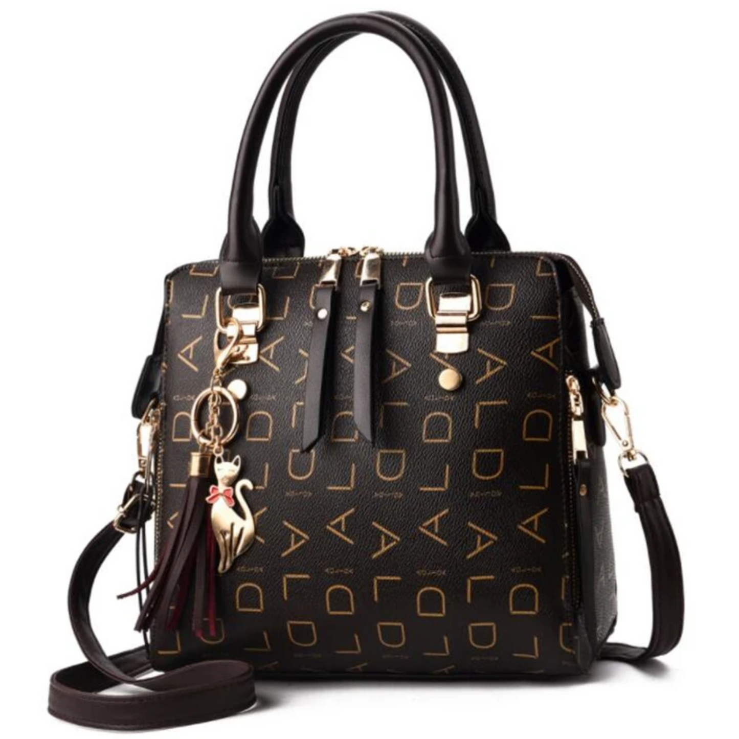 Vegan Leather Tassel Top - handle Bag Luxury Shoulder Bag - Lily Bloom