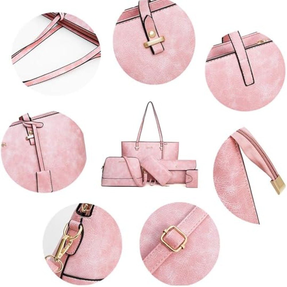 Women Handbag Tote Shoulder Bag Top Handle Satchel Purse Set 5 pcs - Lily Bloom