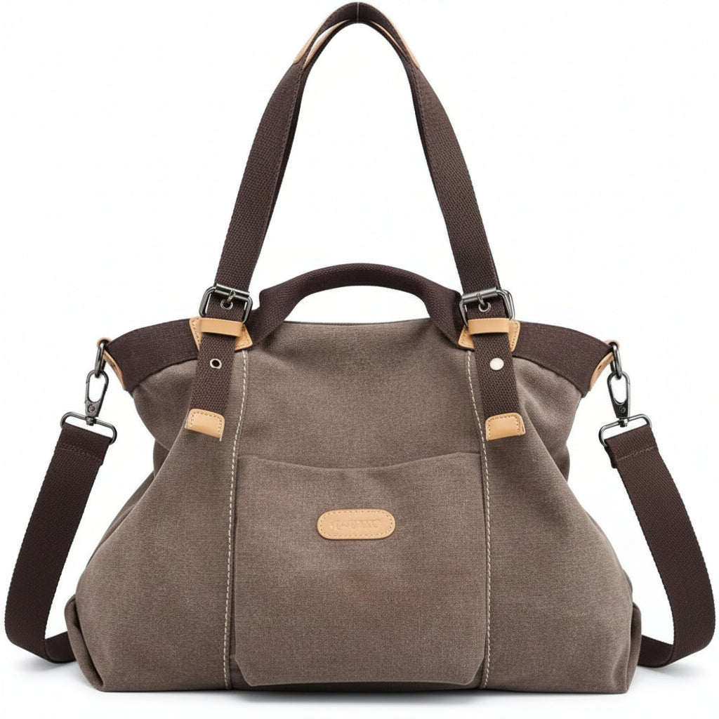 Women Shoulder Hobo Canvas Top Handle Tote Crossbody Handbag - Lily Bloom