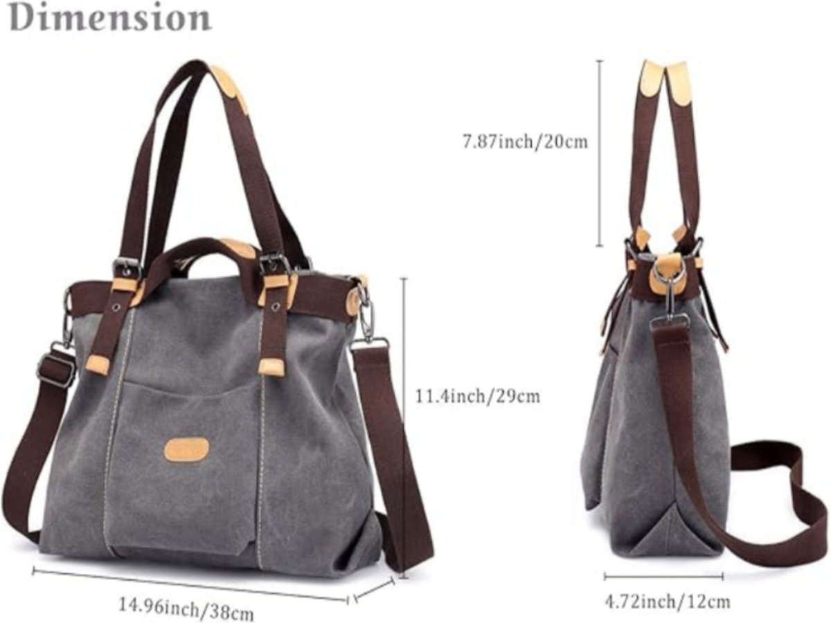Women Shoulder Hobo Canvas Top Handle Tote Crossbody Handbag - Lily Bloom