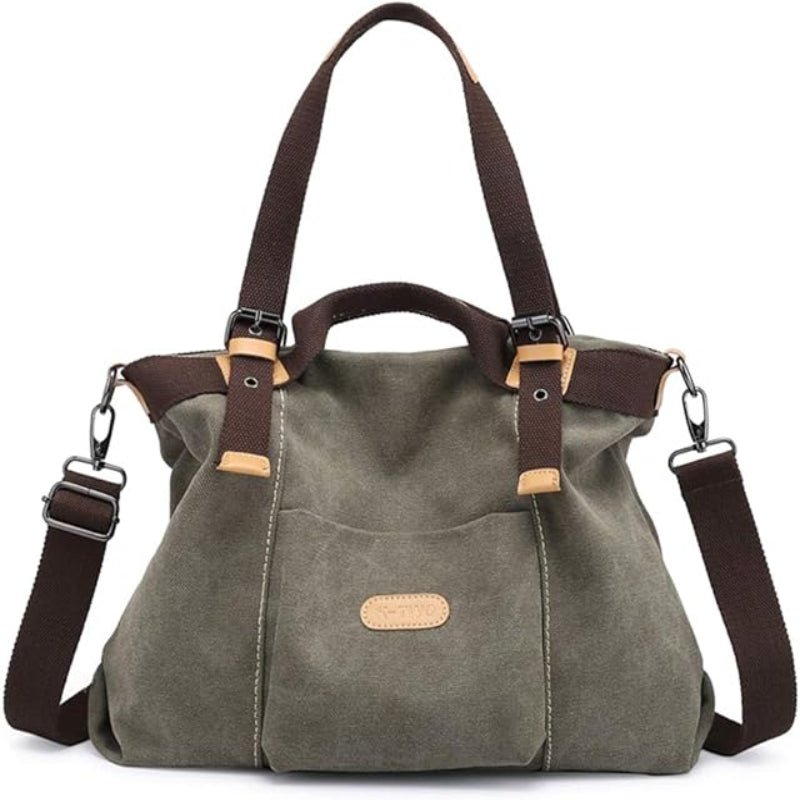Women Shoulder Hobo Canvas Top Handle Tote Crossbody Handbag - Lily Bloom