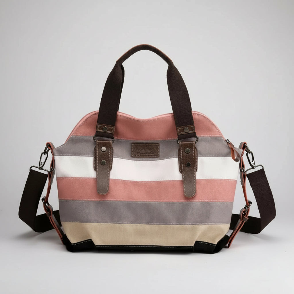 Women's Canvas Multi - Color Satchel Tote Travel Bag - Lily Bloom
