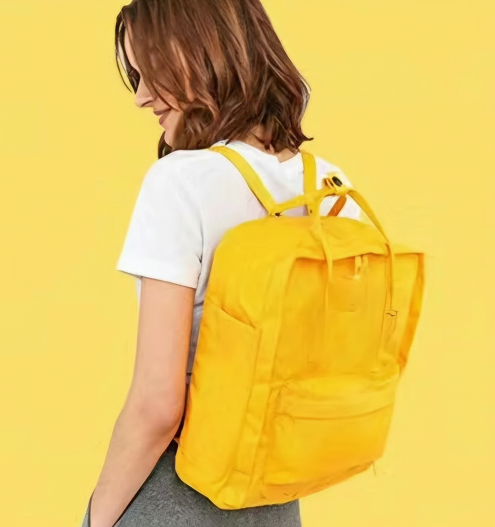 yellow backpack