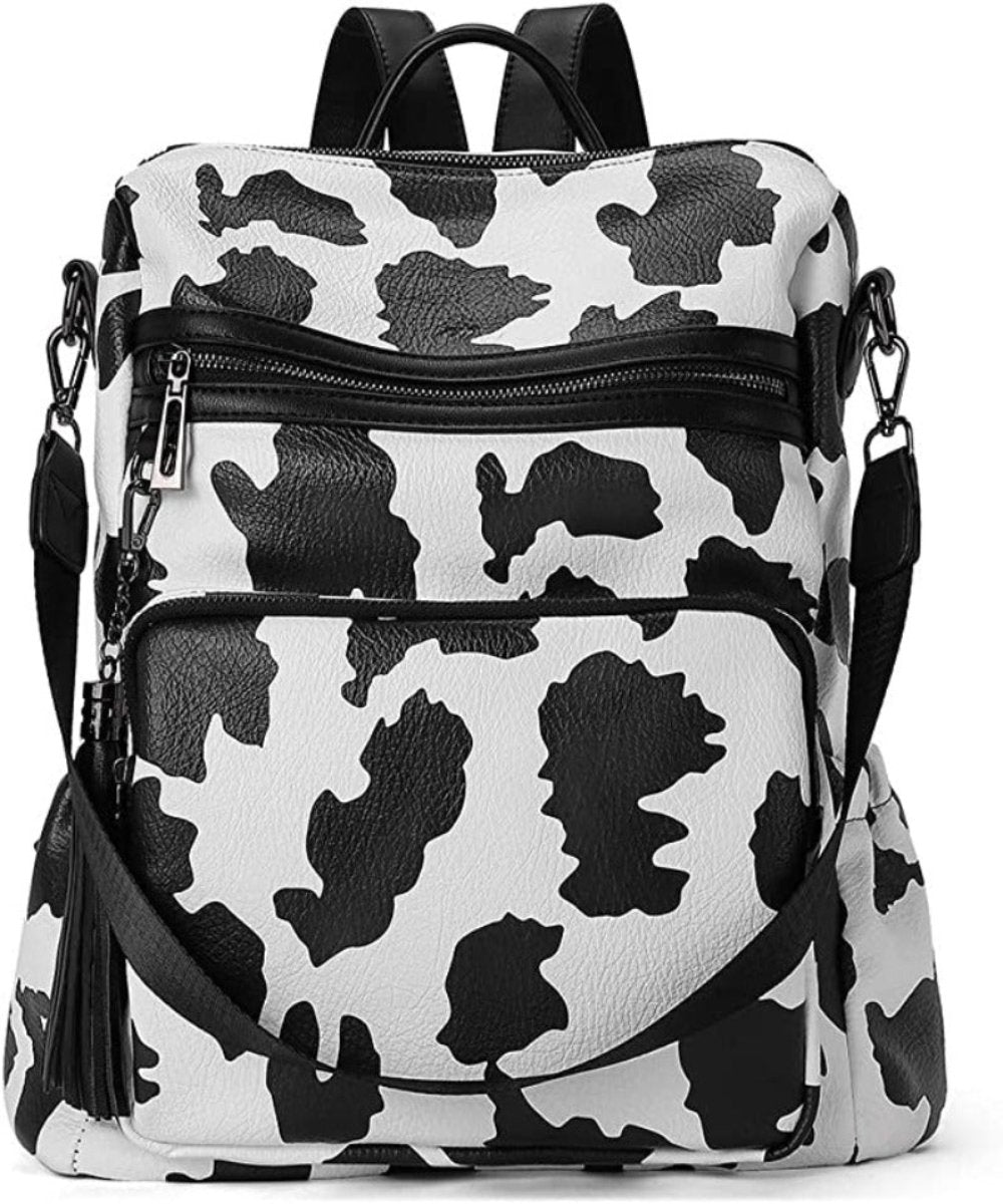Backpack Purse Leather Designer Travel Large Shoulder Bag with Tassel - Lily Bloom Store