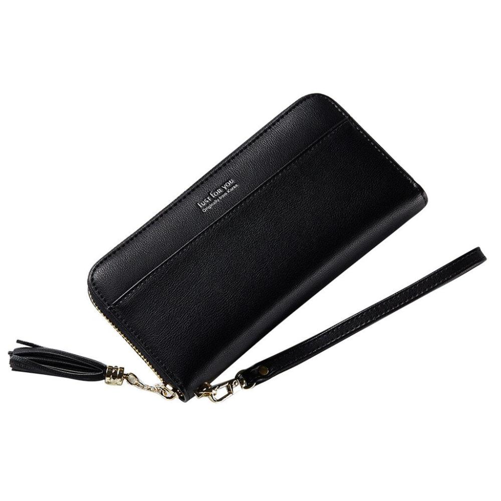 Card Holder Wallet Tassel Wrist-let Wrist Strap Long Purse - Lily Bloom