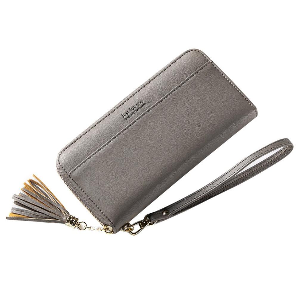 Card Holder Wallet Tassel Wrist-let Wrist Strap Long Purse - Lily Bloom