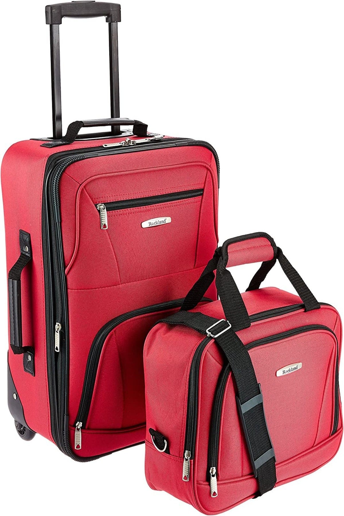 Fashion Soft-side Upright Luggage Set, Red, 2-Piece 14/19 | Lily Bloom