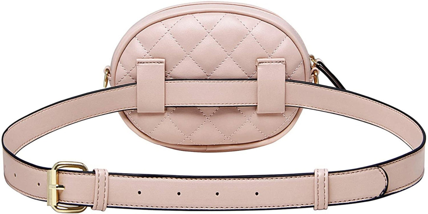 Fashionable Waist Bag Leather Belt Bag Crossbody Tassel Chain- Lily Bloom