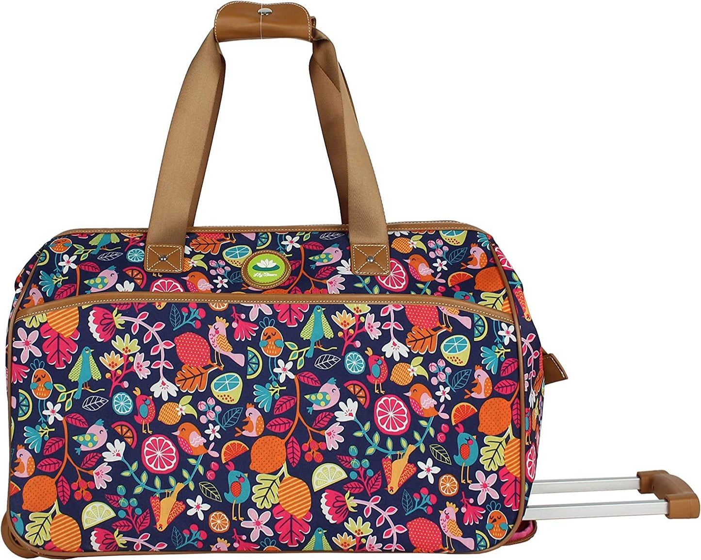 Luggage Designer Pattern Suitcase Wheeled Duffel Carry On Bag 22in- Lily Bloom