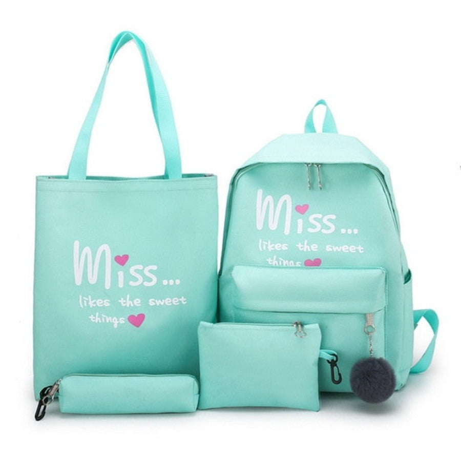 Litthing 4Pcs/set School Backpacks Schoolbag For Teenagers Girls Student Book Bag - Lily Bloom