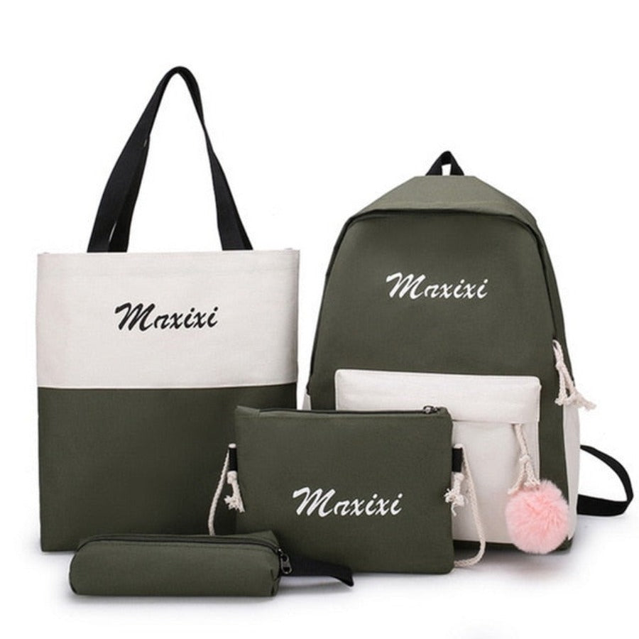 Litthing 4Pcs/set School Backpacks Schoolbag For Teenagers Girls Student Book Bag - Lily Bloom