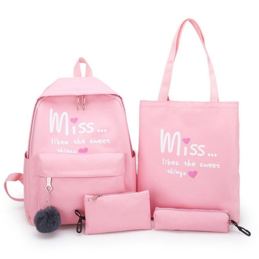 Litthing 4Pcs/set School Backpacks Schoolbag For Teenagers Girls Student Book Bag - Lily Bloom
