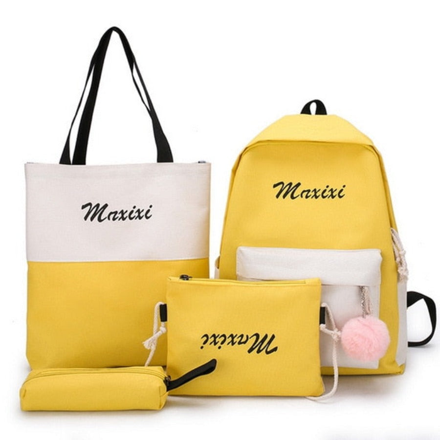 Litthing 4Pcs/set School Backpacks Schoolbag For Teenagers Girls Student Book Bag - Lily Bloom