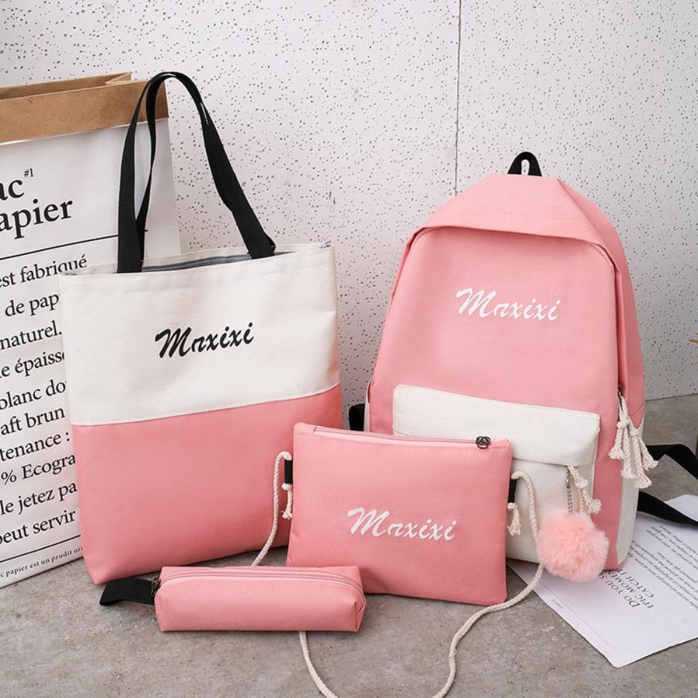 Litthing 4Pcs/set School Backpacks Schoolbag For Teenagers Girls Student Book Bag - Lily Bloom