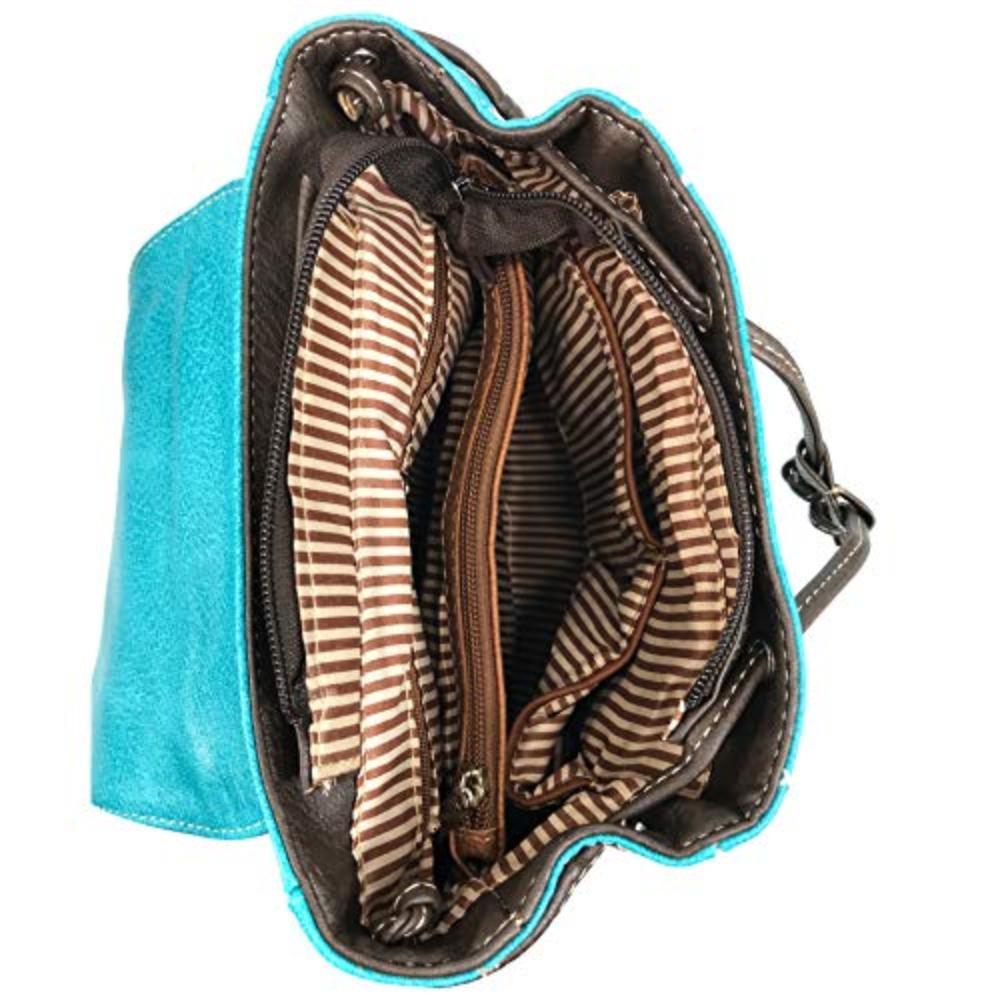 Western Buckle Drawstring Conceal Carry Backpack Floral Embroidery - Lily Bloom