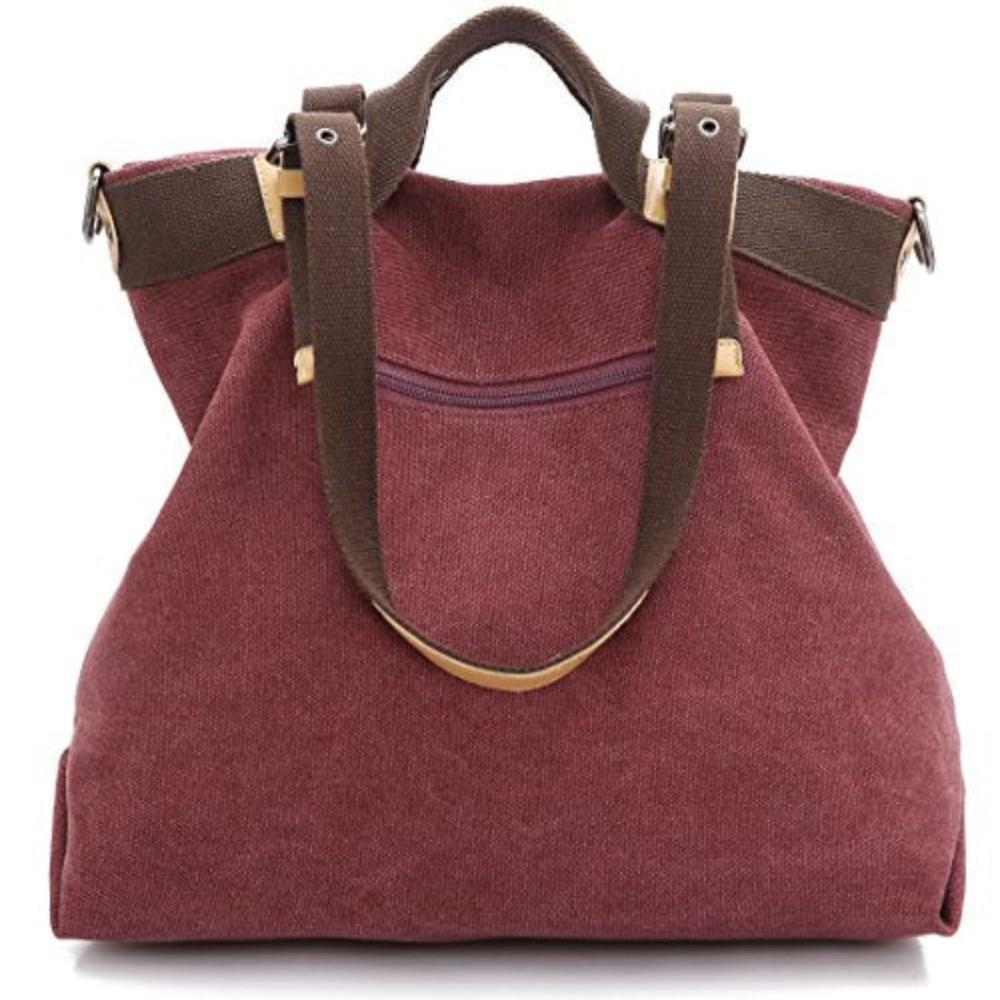 Women Shoulder Hobo Canvas Top Handle Tote Crossbody Handbag - Lily Bloom