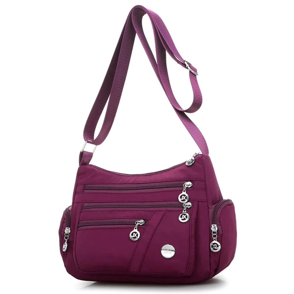 Women's Shoulder Lightweight Crossbody Multiple Pockets Messenger Bag - Lily Bloom