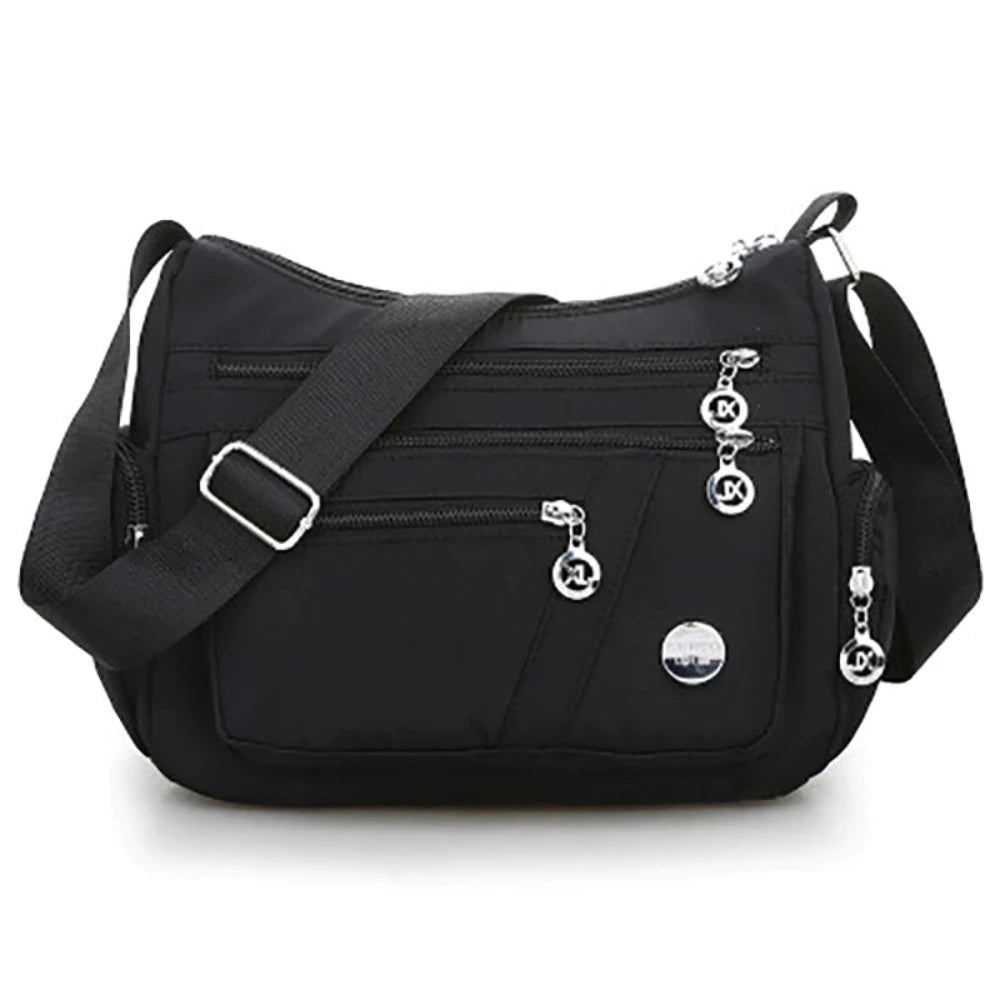 Women's Shoulder Lightweight Crossbody Multiple Pockets Messenger Bag - Lily Bloom