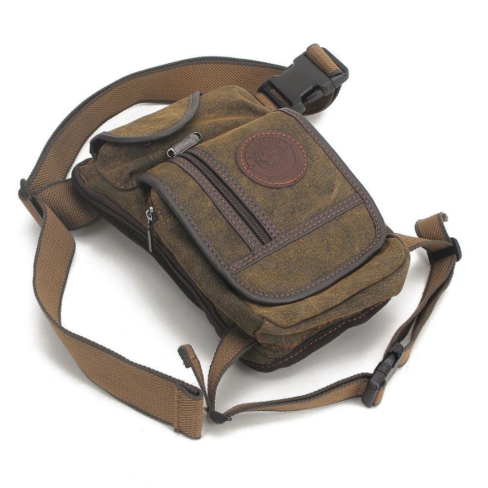 Canvas Waist Drop Leg Bag Hip Belt Bum Tactical Shoulder Bag - Lily Bloom