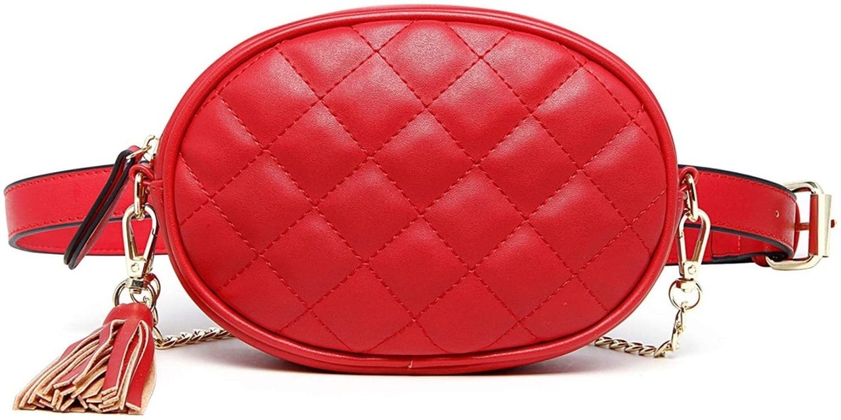 Fashionable Waist Bag Leather Belt Bag Crossbody Tassel Chain - Lily Bloom