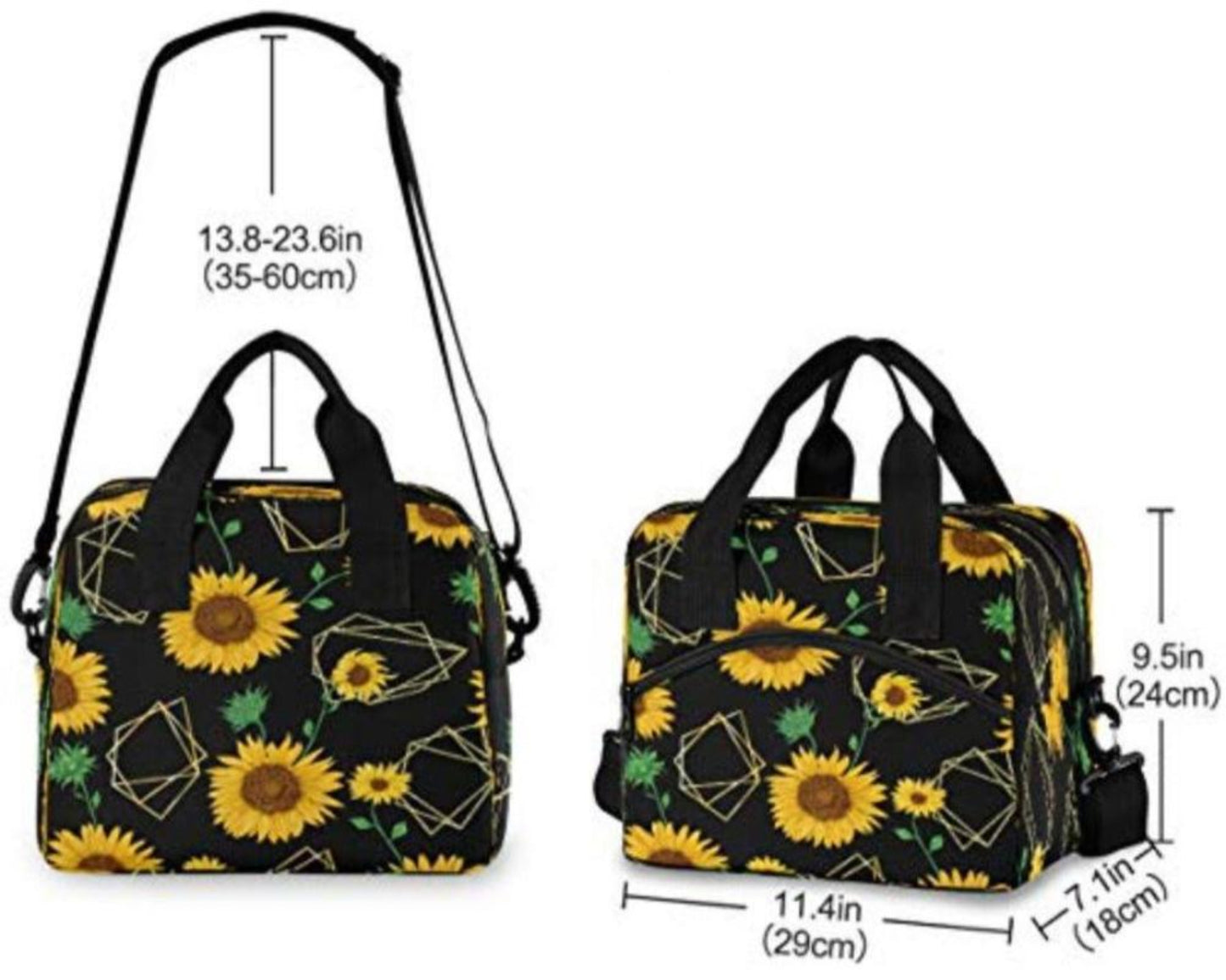 Geometric Sunflowers Thermal Cooler Lunch Bag - Lily Bloom