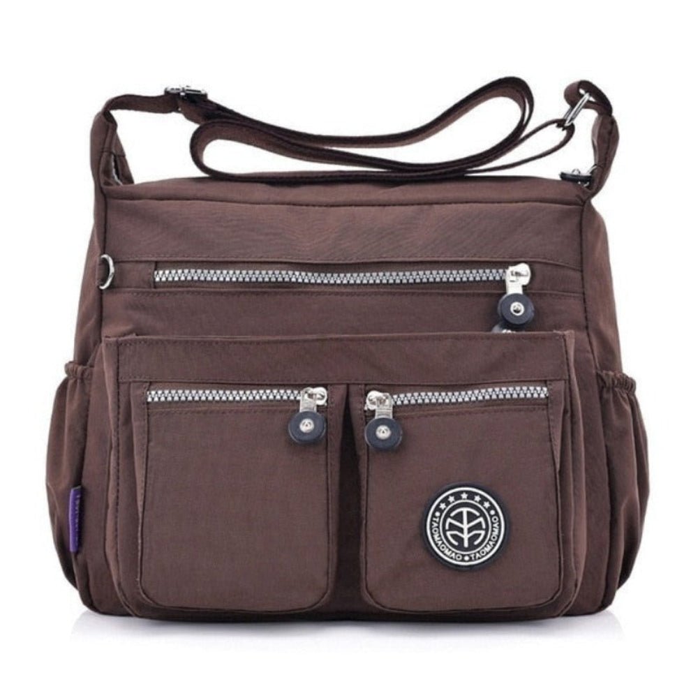 Shoulder Waterproof Nylon Handbag Zipper Purse Crossbody Bag - Lily Bloom