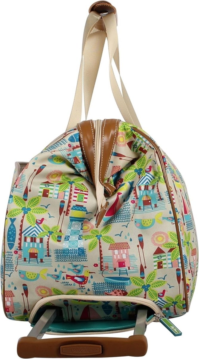 22 in Luggage Designer Pattern Suitcase Wheeled Duffel Carry On Bag - Lily Bloom