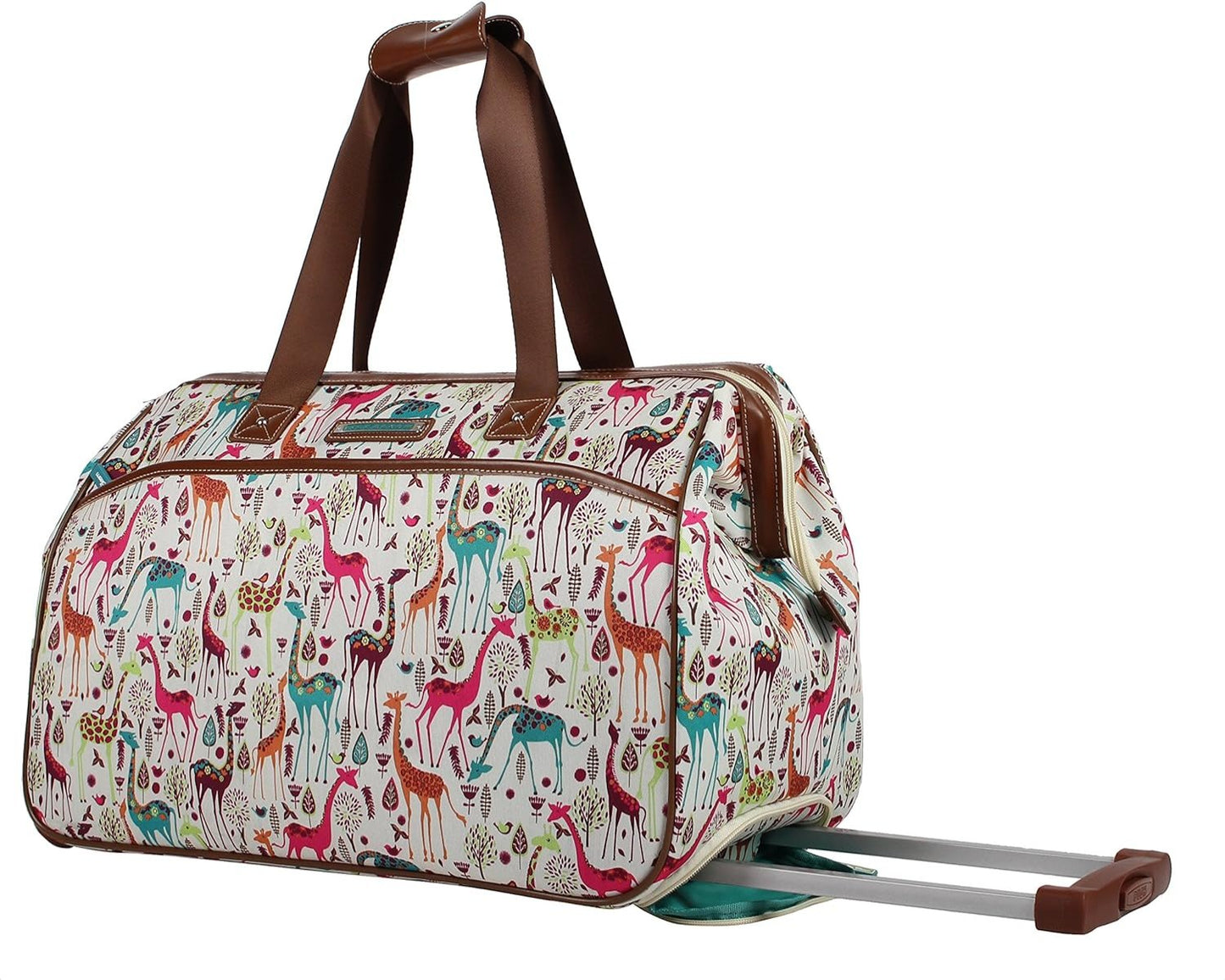 22 in Luggage Designer Pattern Suitcase Wheeled Duffel Carry On Bag - Lily Bloom Store