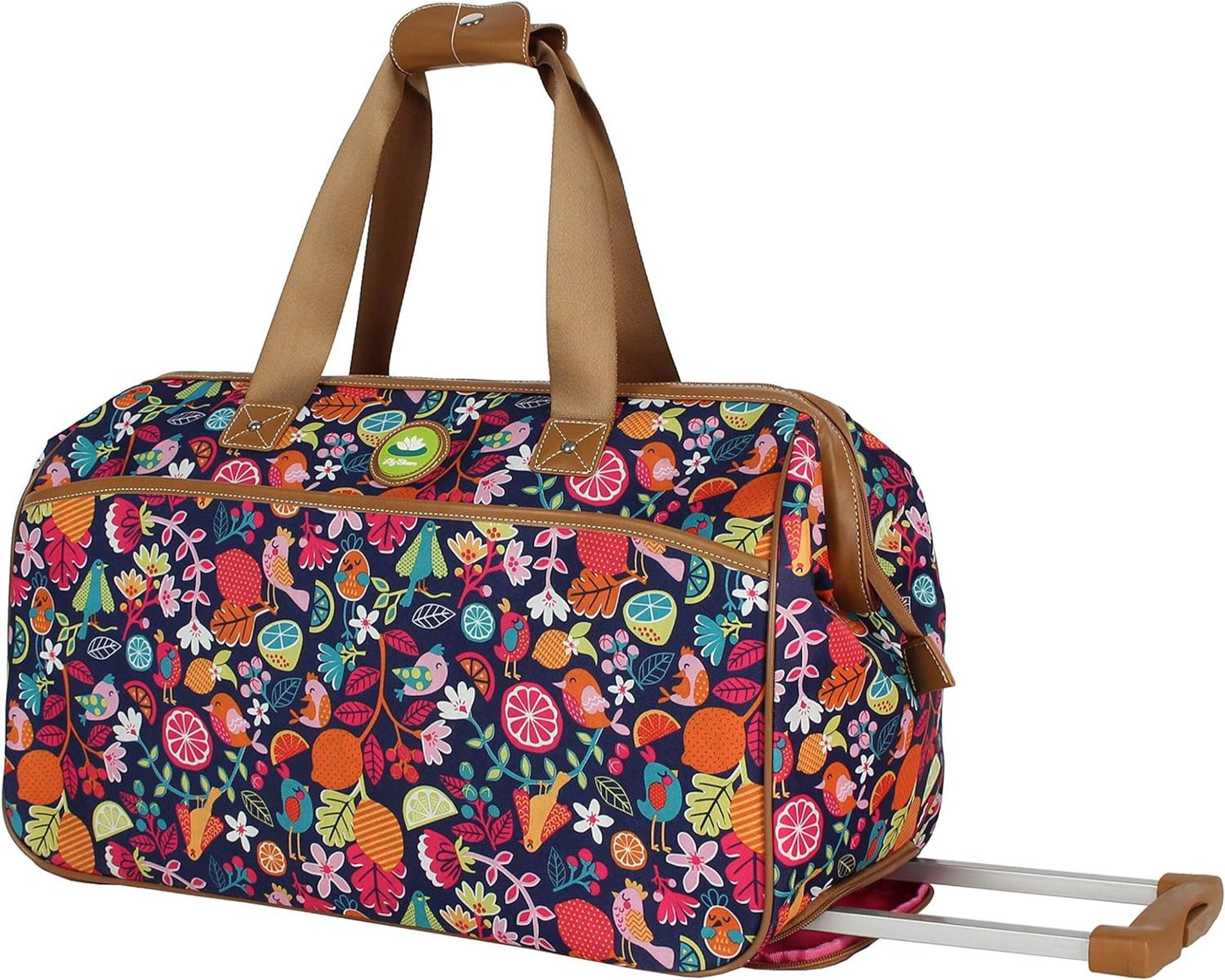 22 in Luggage Designer Pattern Suitcase Wheeled Duffel Carry On Bag - Lily Bloom Store