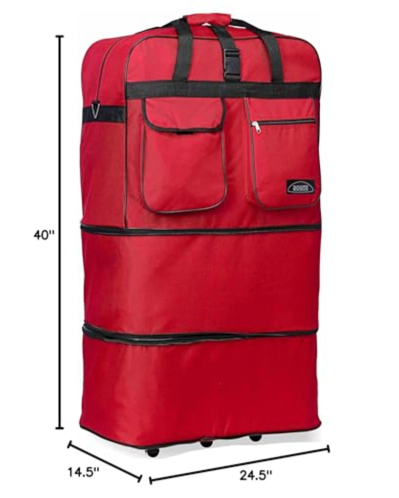 Large Expandable Rolling 6 Wheels Duffel Bag Spinner Suitcase Luggage