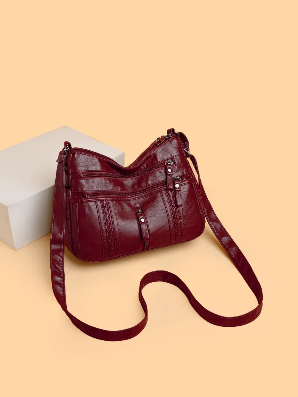 Vegan Leather Adjustable Strap Shoulder Bag | Lily Bloom